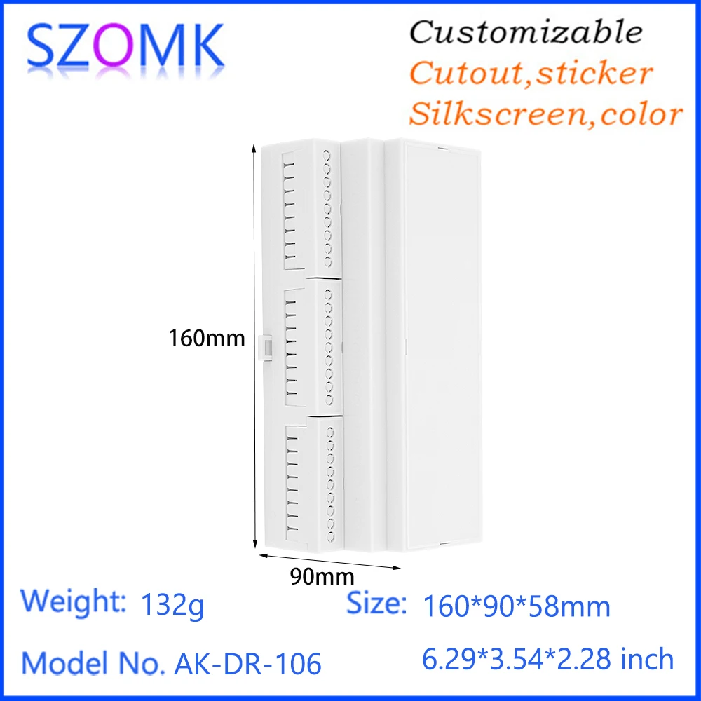 159.5x90.2x57.5MM Pcb Din Rail Mount relè plastica 128-5.08 Plc 27 punti funziona connettore morsettiera guida Din
