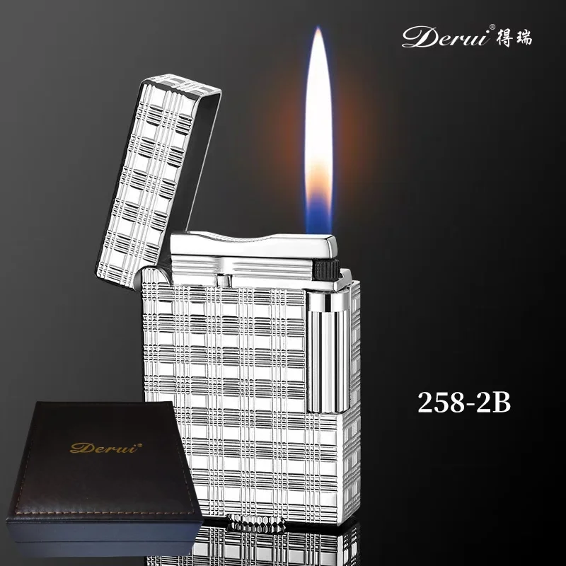 

Новая зажигалка Derui с резным текстурным узором и боковым выдвижным механизмом - стильный металлический элегантный дизайн, высококачественный мужской подарок на праздник