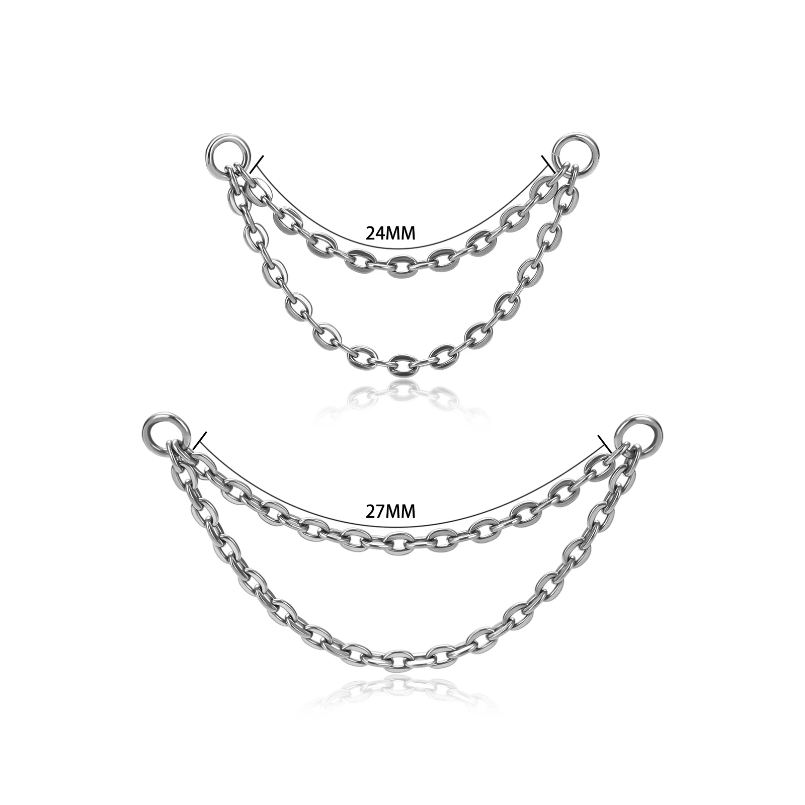 G23 Titanium CZ DIY Originality Chain Hinged Nose Studs Chain Labret Lip Sling Punk Style Nose Ring Women Piercing Jewelry