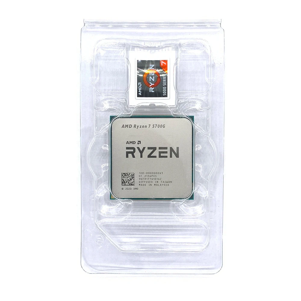 AMD Ryzen 7 5700G R7 5700G 3.8GHz ثماني النواة 16-الموضوع 65 واط معالج وحدة المعالجة المركزية L3 = 16 متر 100-000000263 المقبس AM4 جديد ولكن لا مروحة