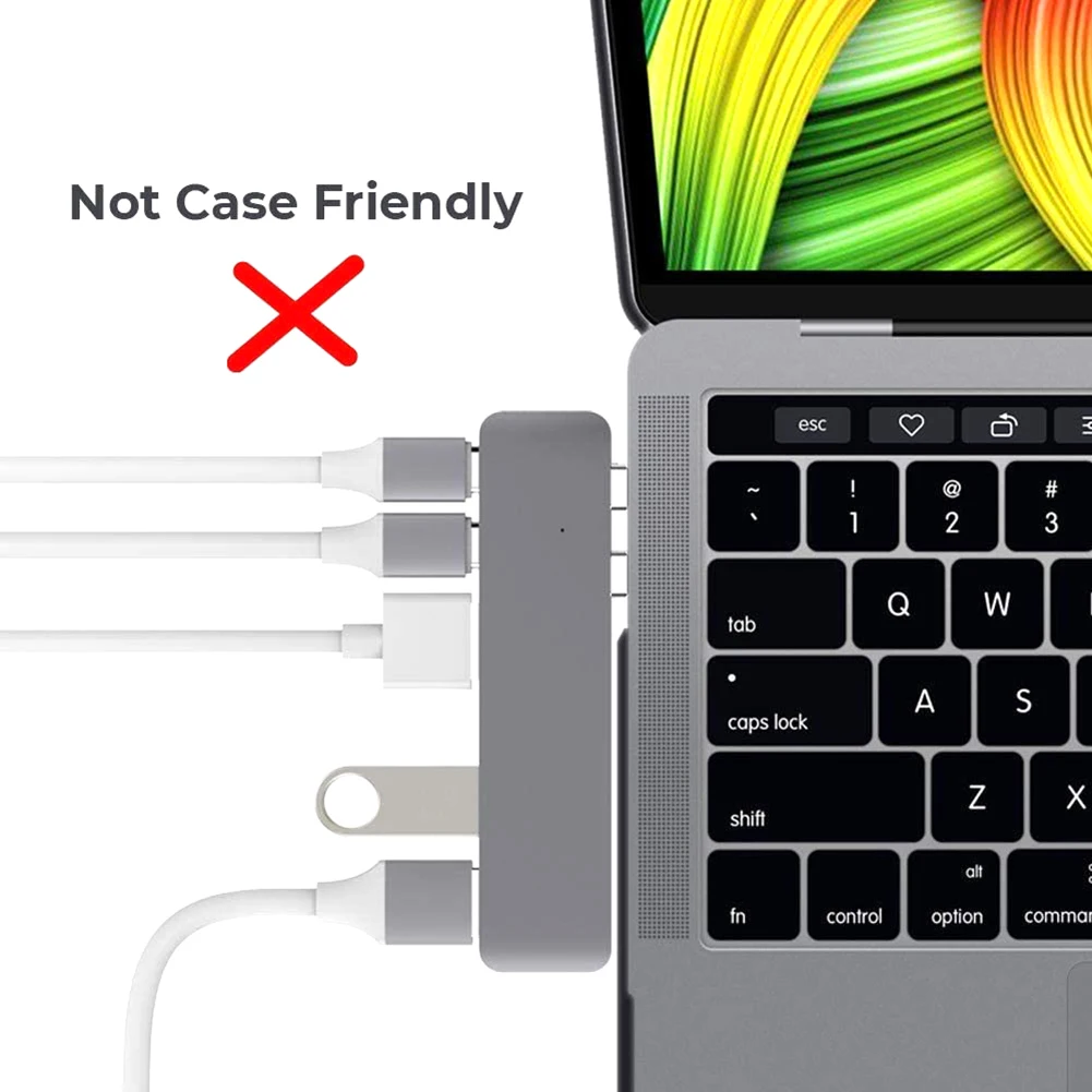 Dual Type-C Short Extender 10Gbps USB Male to Female Extension Adapter Connector External USB Hubs 5K Video for MacBook Pro /Air