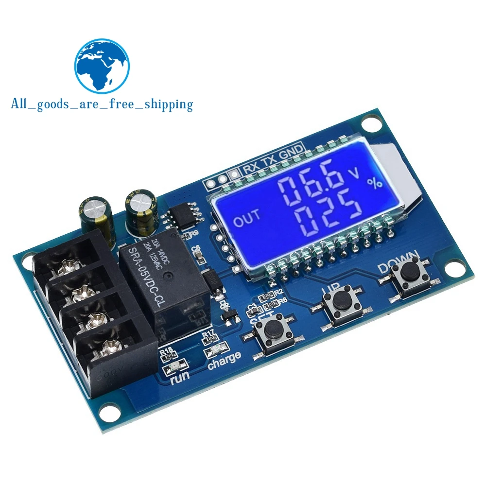 XY-L10A 6-60v 10A Lead-acid Solar Storage Battery Charge Controller Module Protection Board charger Time Switch Battery Capacity