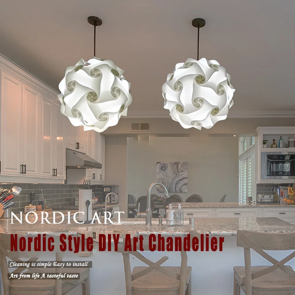 Modern Ceiling Lampshade Pendant Lights Jigsaw Shade IQ Light Creative DIY Chandelier Nordic Pendant Lamp Shade Decoration Chand