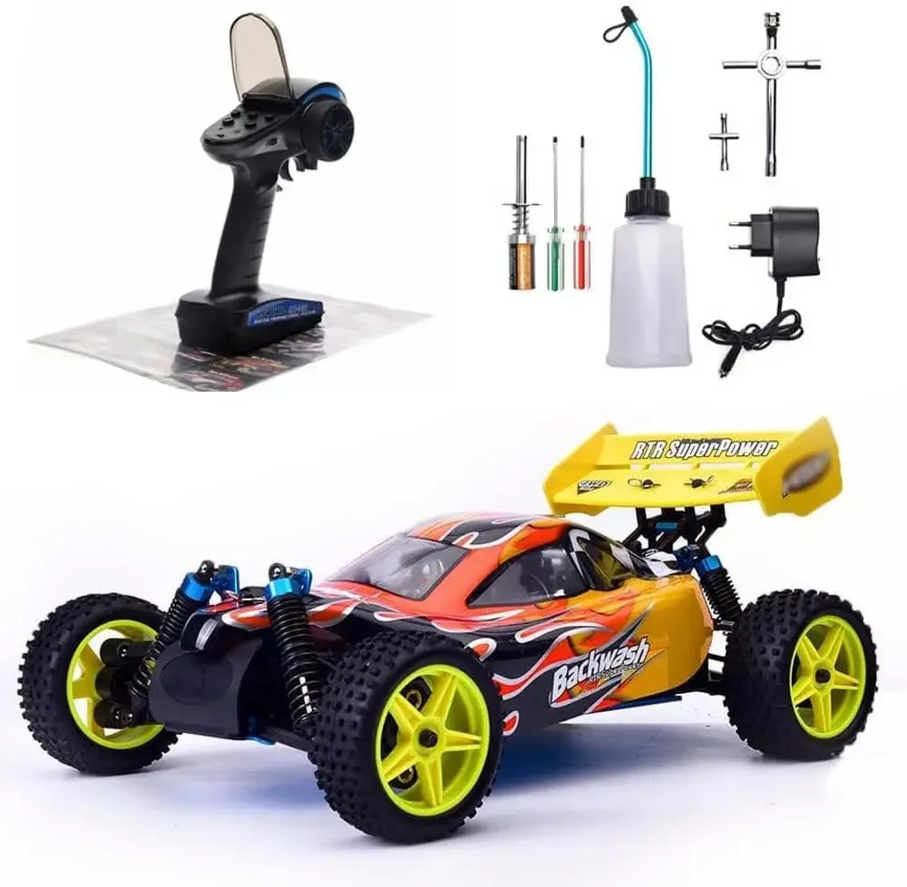 1/10 Nitro RC Car for Adult 75CC Oil-Powered Two Speed RC Crawler Truck, 4WD Off Road Buggy Nitro Gas Power Remote Control Car