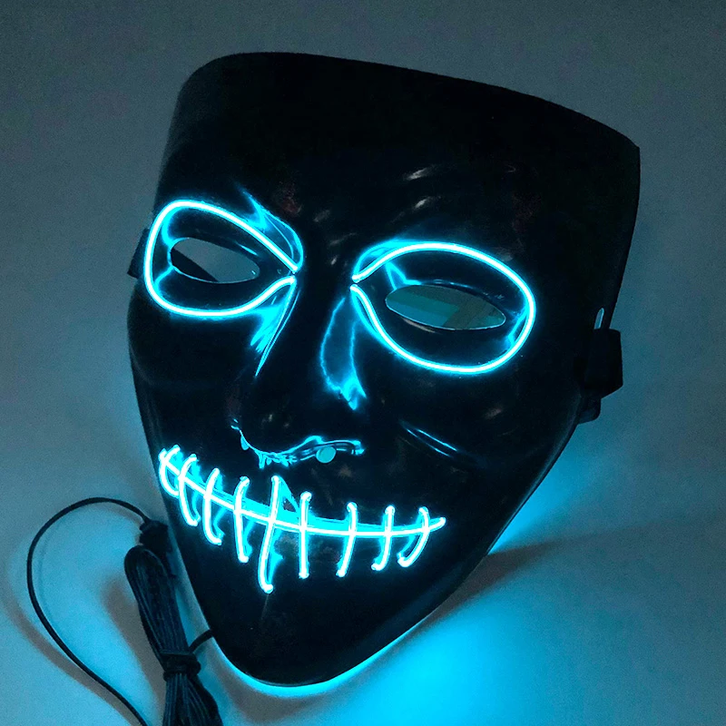 Luminescent Halloween Ghost Mask Dance Party Ball Masquerade Halloween Horror Decor LED Light Up Cospllay Horror Ghost Mask