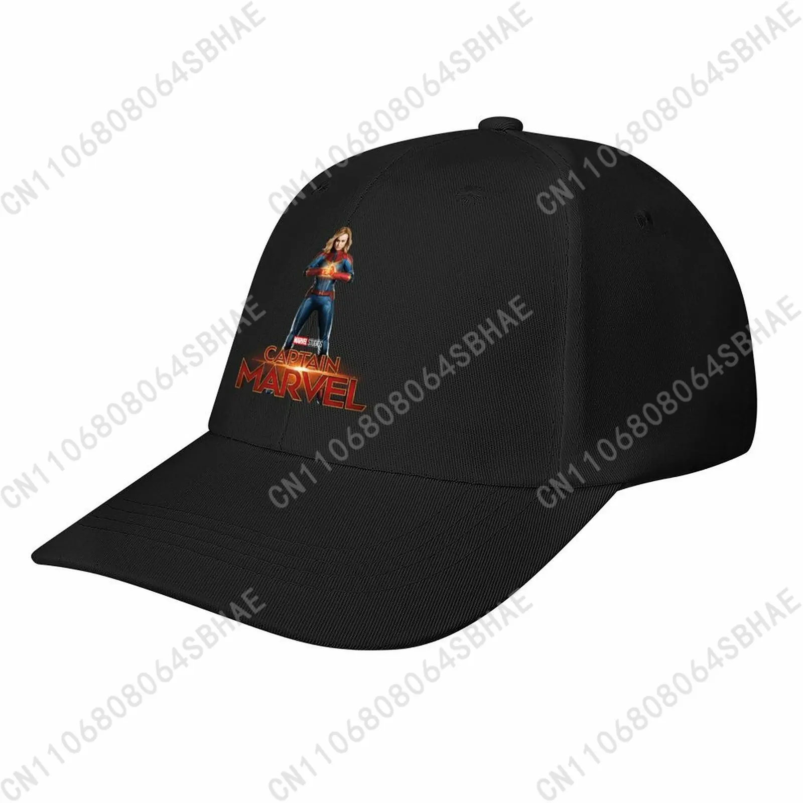 

Marvel Captain Marvel Baseball Cap Men Women Curved Brim Washed Rubber Print Adjustable Daily Wear Cap Custom Gift Cosplay