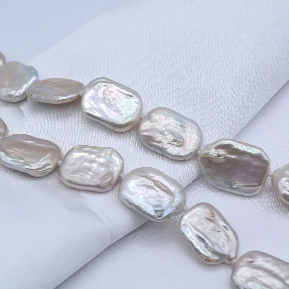 Women Necklace White Natural Freshwater Pearl Necklace Baroque Rectangular Pearl Custom Necklace Vintage Personality Jewelry