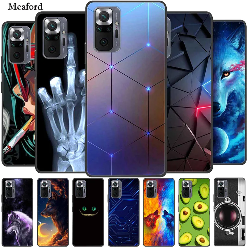 For Redmi Note 10 Pro Case Animal Soft Silicone Phone Back Cover for Xiaomi Redmi Note 10S Coque Redmi Note10 4G 5G Bumper Funda