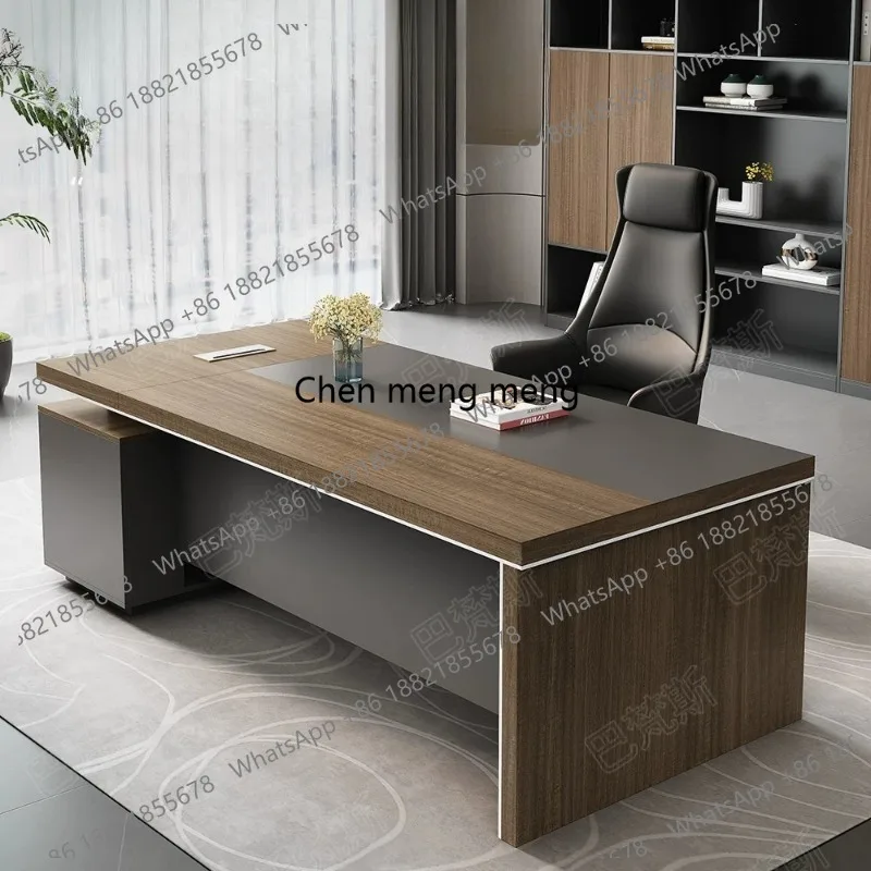

Boss, office desk and chair combination, simple modern short cabinet, single office manager's desk, president's desk