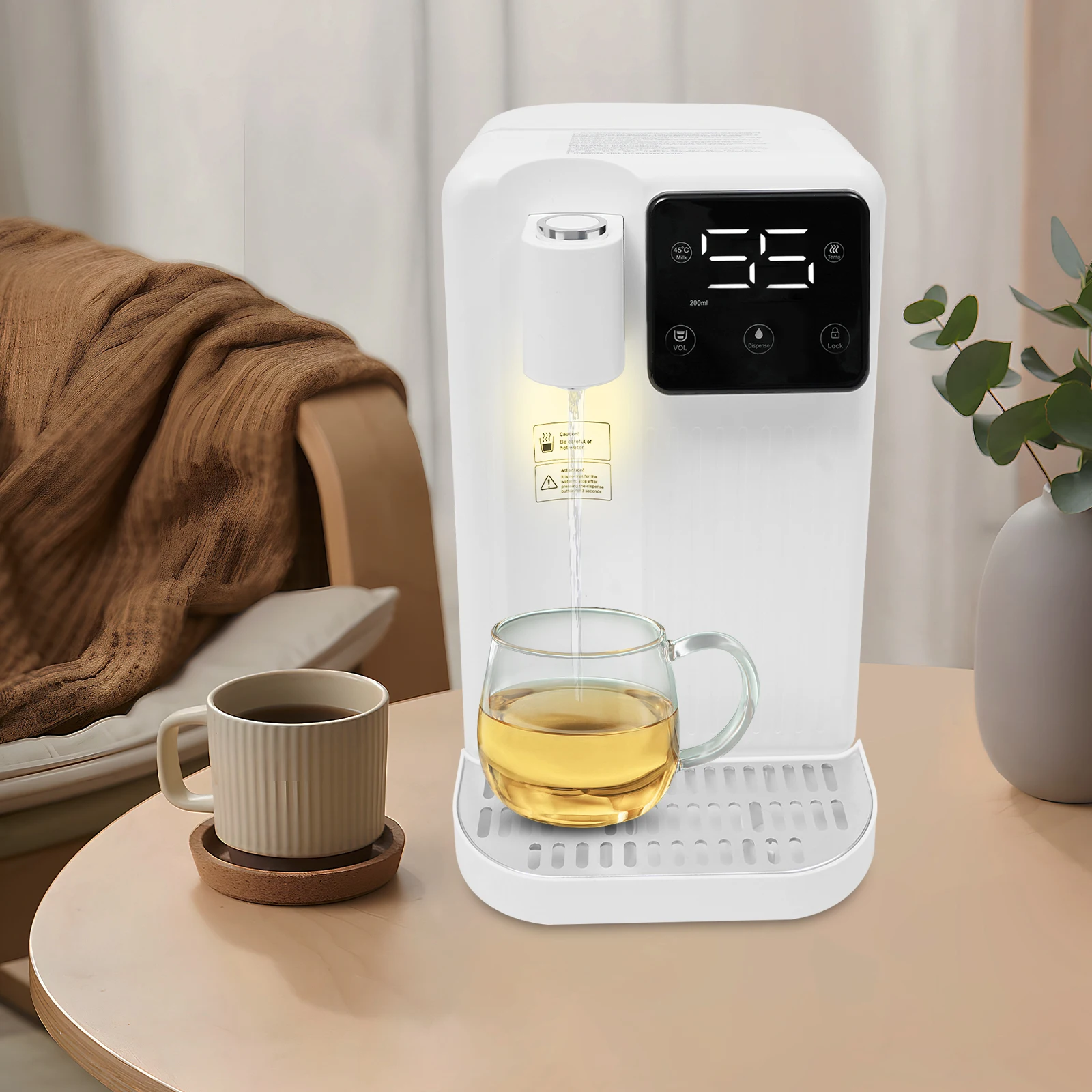 

Мгновенный диспенсер для горячей воды из АБС-пластика, белый прямоугольный настольный диспенсер для мгновенной горячей воды 19*24*29,5 см для дома, офиса