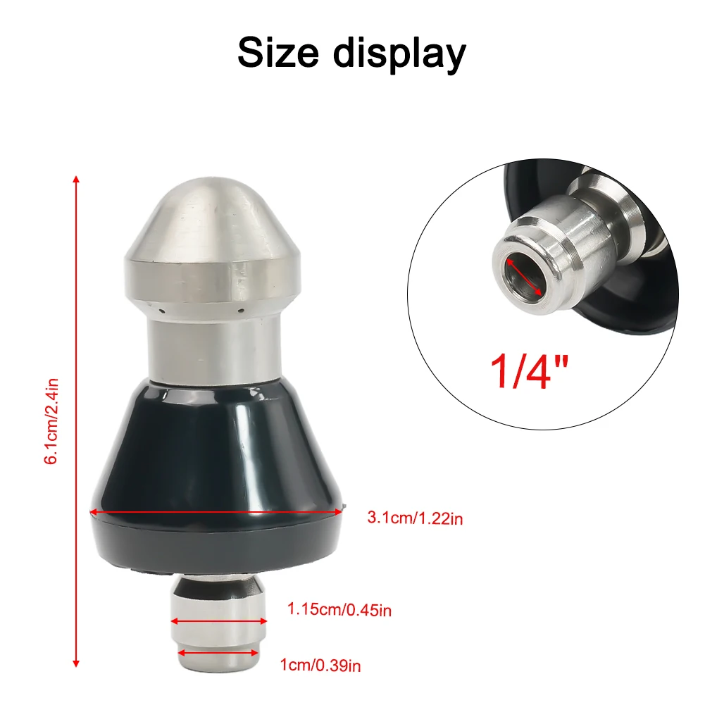 Boquilla de lavadora a presión de acero inoxidable, Control de limpiador de césped, piezas de repuesto ajustables para el hogar y exteriores