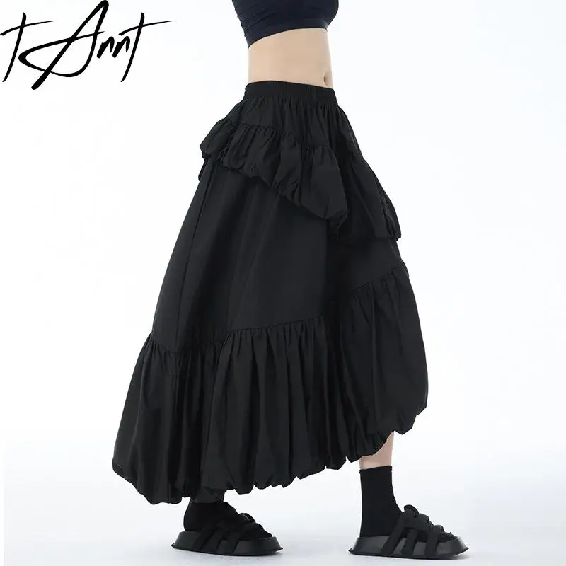

Tannt Women Skirt Asymmetry Patchwork Long Skirts For Women Irregular High-waisted Long Vintage Skirts 2025 New Summer