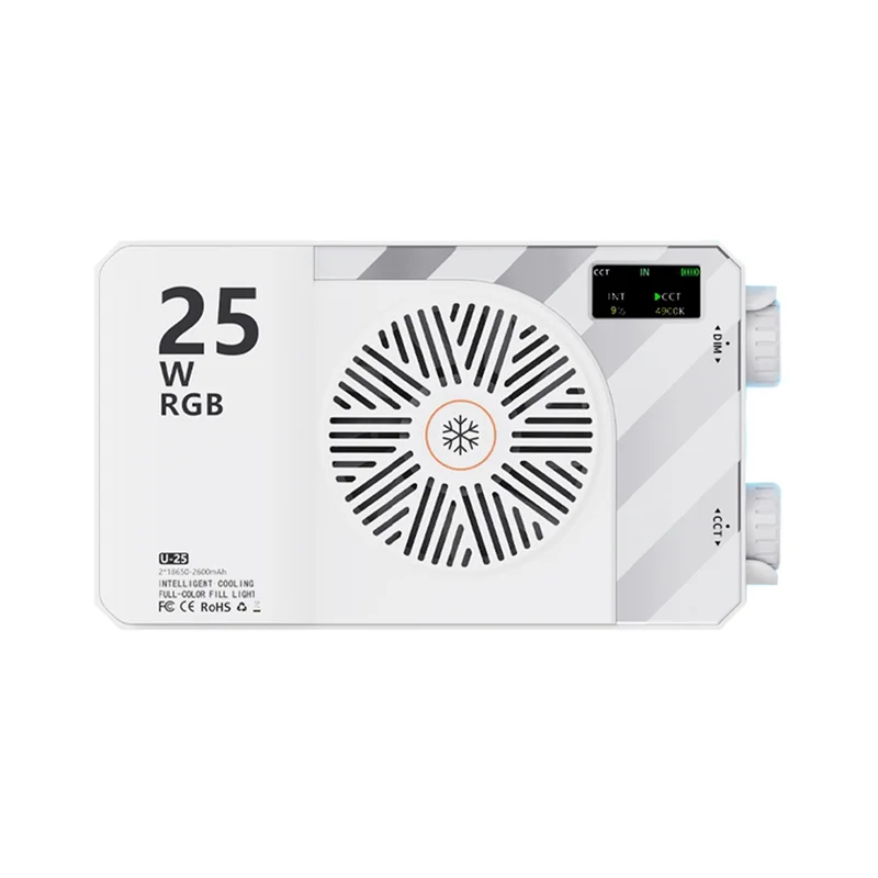 25W Video Camera Light RGB Full Color Pocket Mini Portable Outdoor High Brightness Fill Light Fan Cooling Dimmable