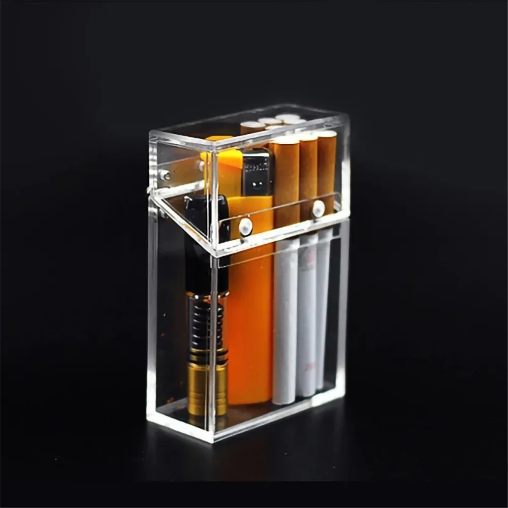 Acrylic Transparent Cigarette Case Creative For Lighter Trinkets Small Parts Dustproof And Waterproof Storage Box Gift Gadgets