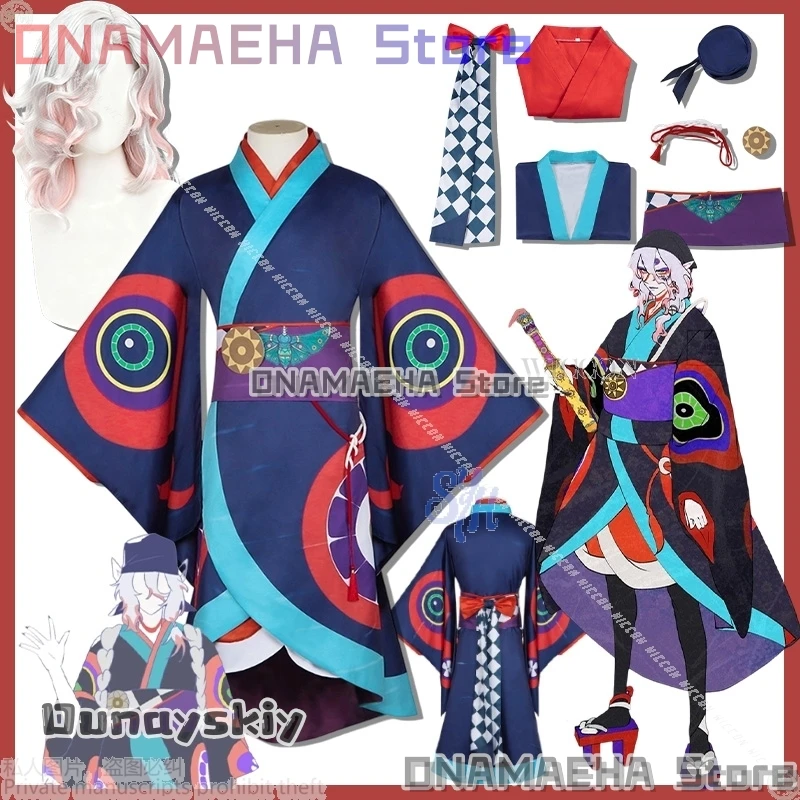 Gato peludo fantasma antropomórfico {ONAMAEHA} película de Anime lluvia Cosplay Japón Ukiyoe estilos Kimono Retro precioso vestido de Halloween