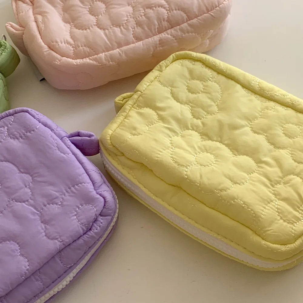 Fashion Cotton Makeup Storage Bag Korean Quilted Flower Cosmetic Bags Women Beauty Case for Girls