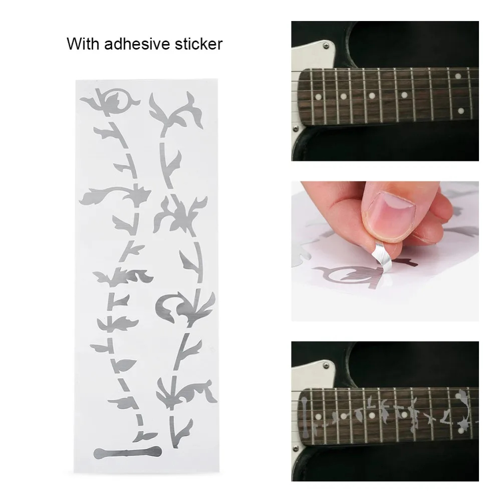 2PCS Silver Guitar Fretboard Markers Tree of Life Pattern DIY Application Fretboard Decals Self Adhesive