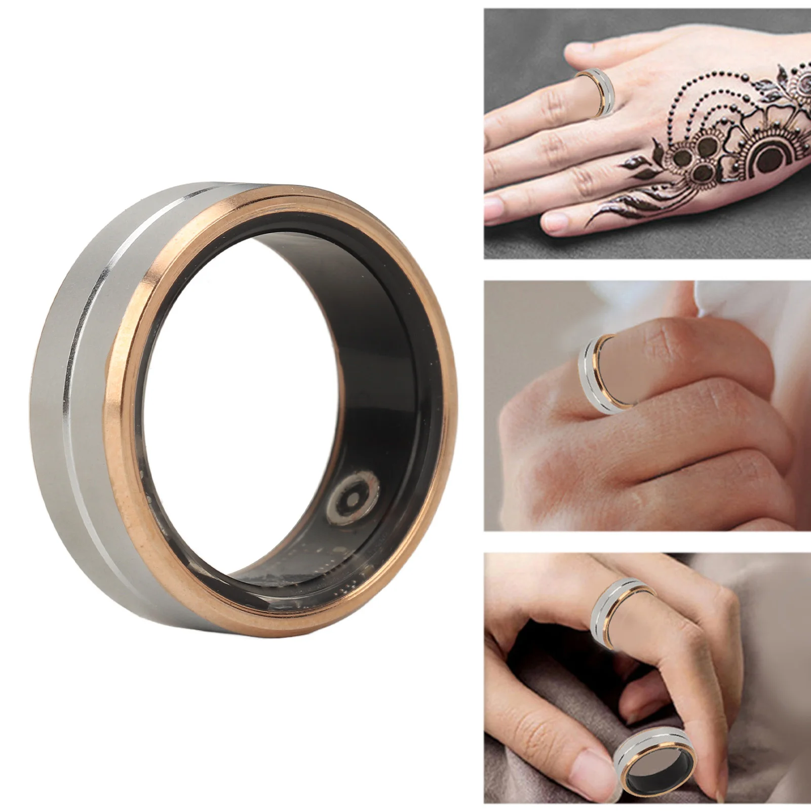 Smart Health Ring IP68 Waterdichte Smart Ring Fitness Keramiek en roestvrij staal met APP voor mannen voor slaapmonitoring