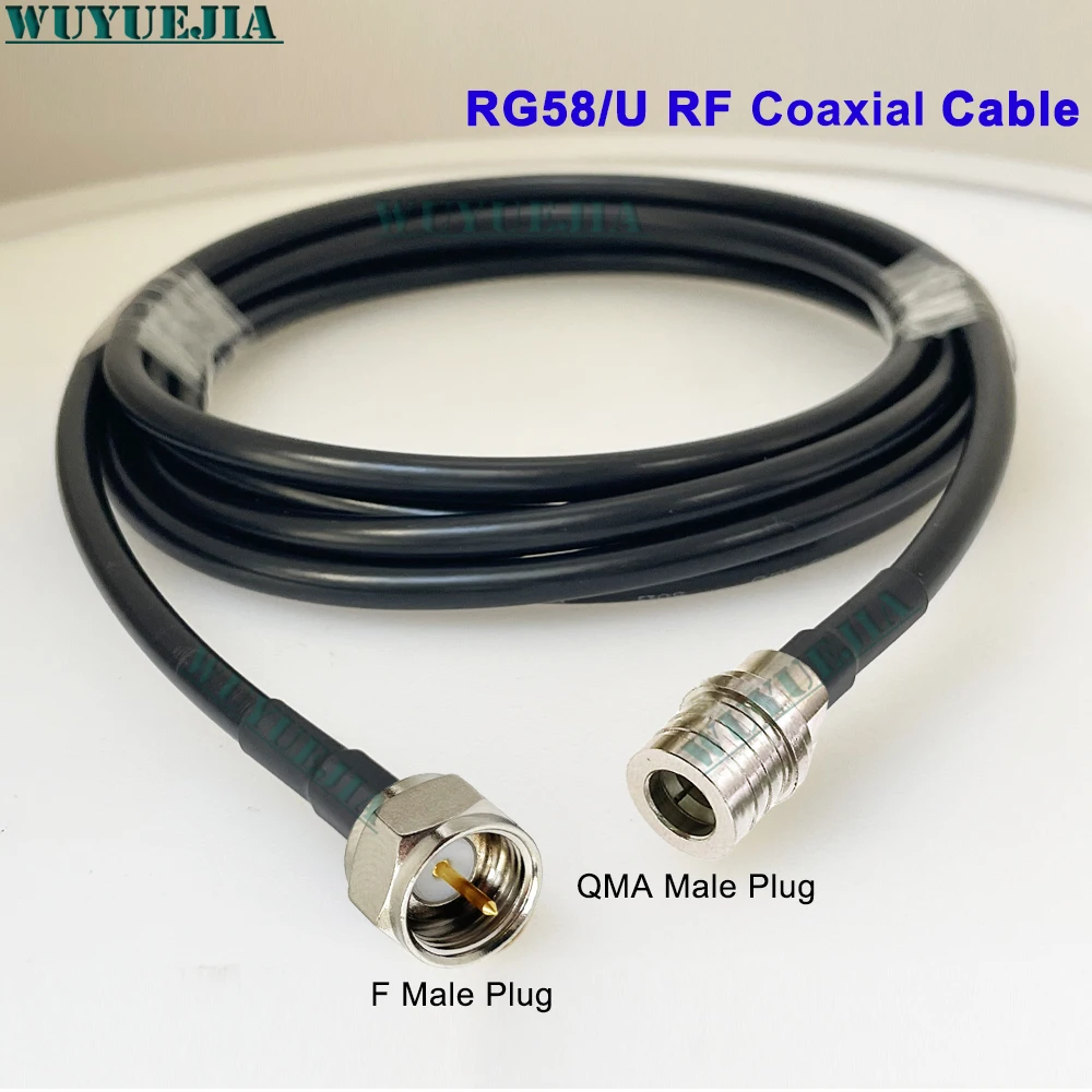 

F Male to QMA Female RG58/U RF Coaxial Cable For Antenna Radio Router Wireless Communication Equipment Connection Cord Assembly