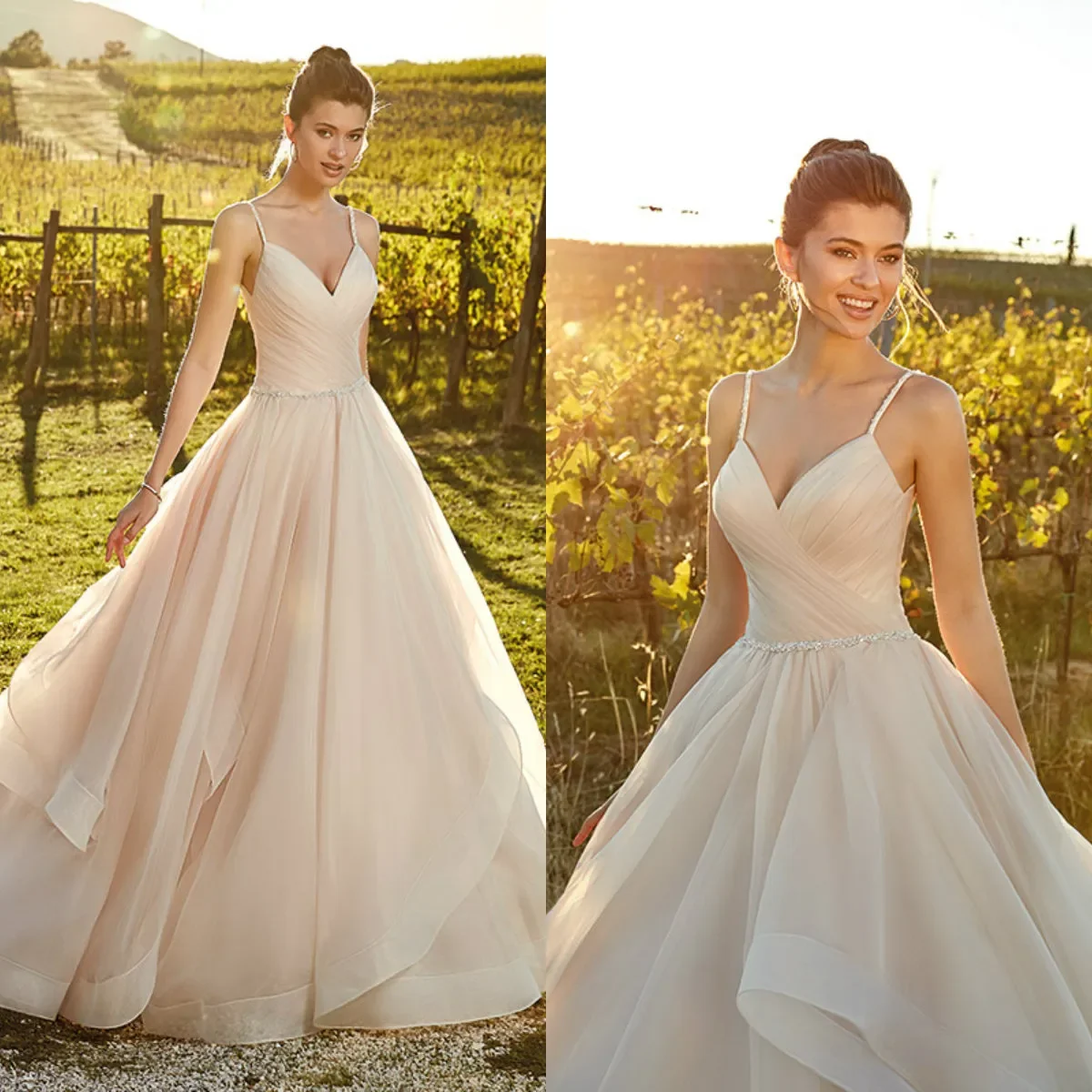 plus size wedding dresses eddy  spaghetti straps tulle tiered skirts beach wedding dress sexy vestido de novia cheap bridal gown