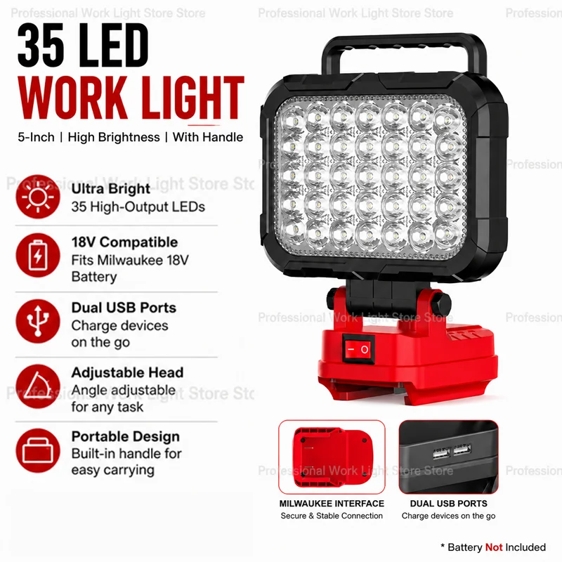 Outdoor Lighting Milwaukee - Lampe de travail LED portable pour
