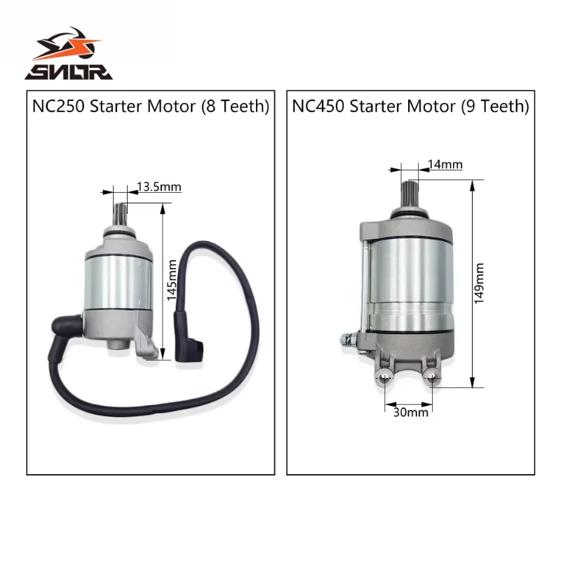 SNOR 8/9 Teeth Starter Motor For Zongshen NC250 NC450 ZS177MM ZS194MQ Engine Start Parts KAYO BSE AVANTIS Dirt Bike