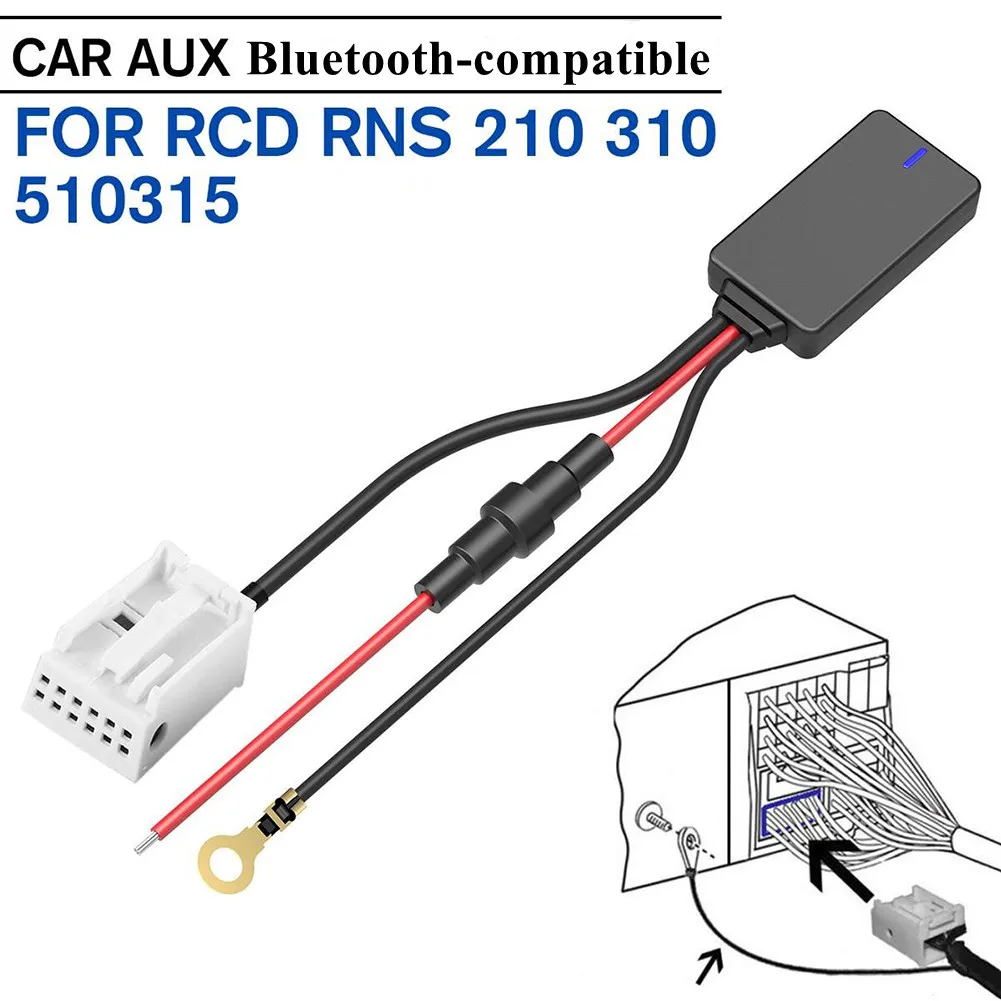 1pc carro bluetooth 5.0 módulo AUX-IN áudio aux carro mp3-adaptador compatível rádio de música para rcd rns 210 310 510