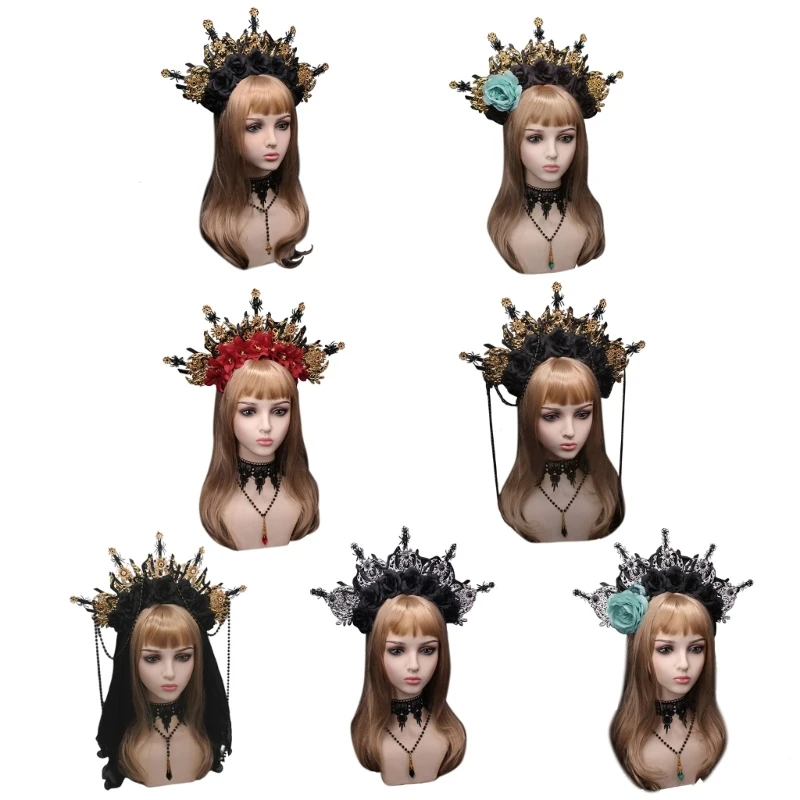 

New DIY Spiked Hair Hoop Vintage Leaf Pageant Hair Accessories for Wedding
