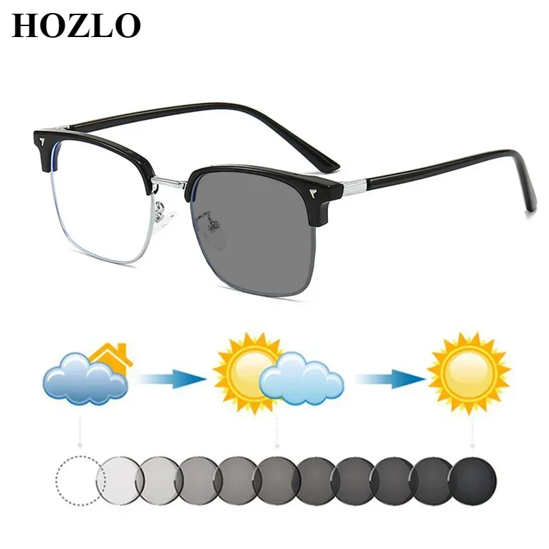 

Men TR+Alloy Rivets Photochromic Reading Sunglasses Women Presbyopia Hyperopia Spectacles Driving Travel Dark Glasses Magnifier