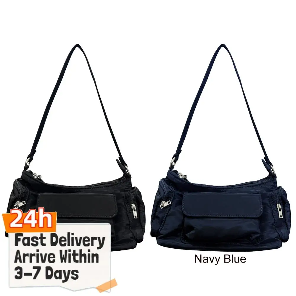 

Women Nylon Multi-Pockets Handbag Casual Stylish Armpit Bag Lightweight Retro Korean Styles for Daily