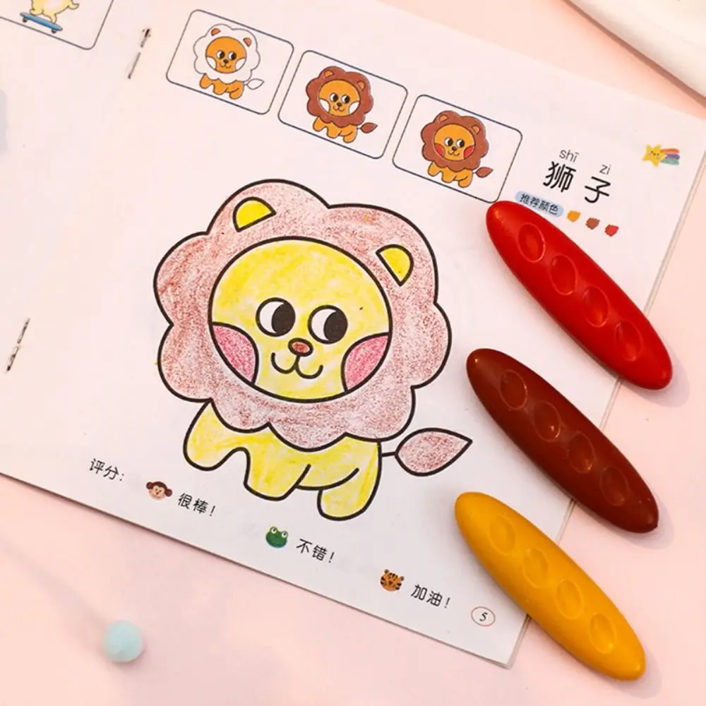 12/24/36 Colors Plastic Plastic Crayon Washable Do Not Dirty Hands Colored Crayon Peanut Shaped Erasable Oil Painting Stick