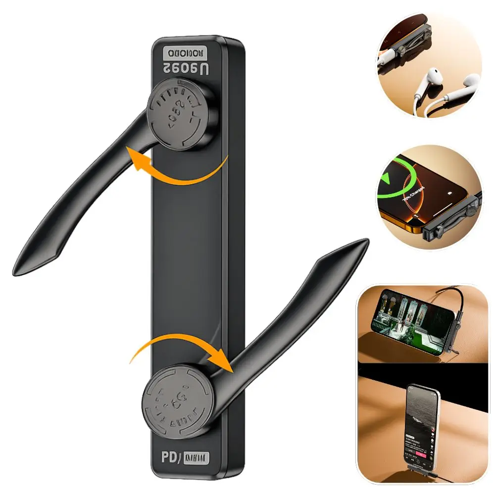 Compact Foldable Phone Stand Converter PD 100W 10Gbps Type-C Phone Holder OTG USB 3.2 Phone Support for Phone Laptop Tablet