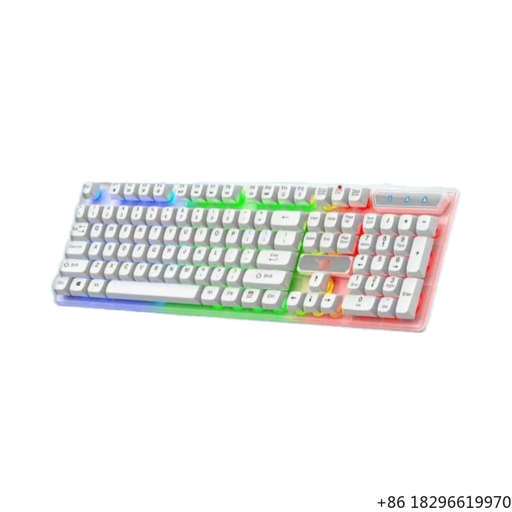 Cross‑Border Cool Wired RGB Backlit Programmable Mechanical Keyboard for Laptop Gaming Office Use Customizable Logo Floating