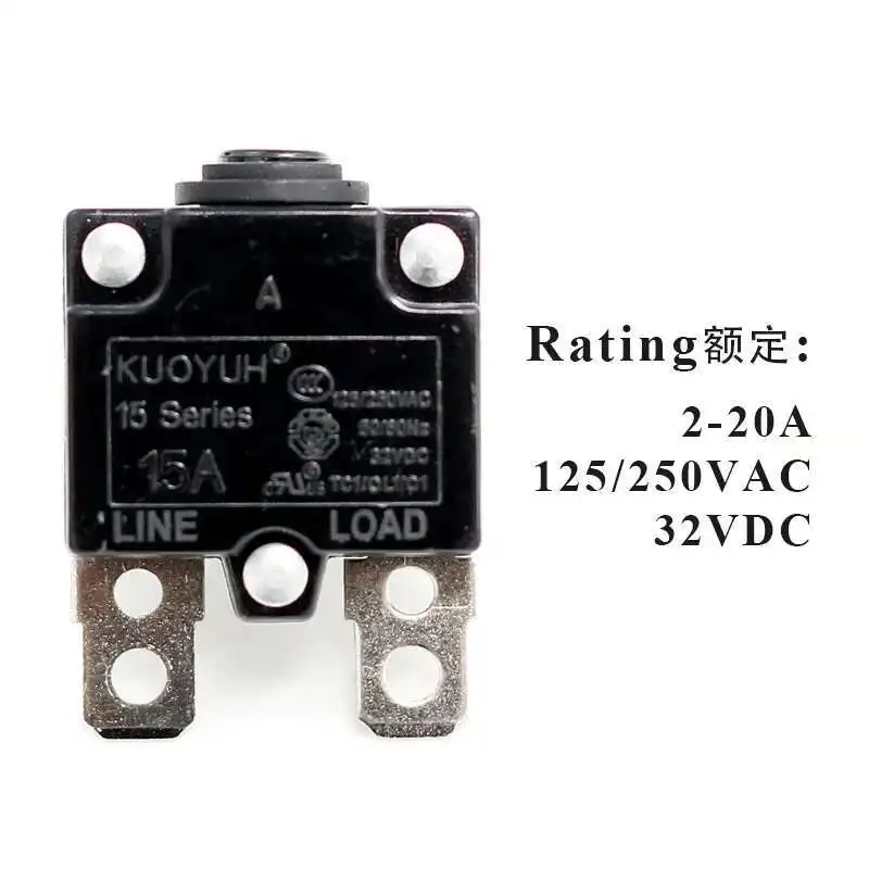 

KUOYUH 88Series 15A 32V 50V Dcplastic Nut Resettable Thermal Motor Protection Circuit Breaker Overload Protector Switch