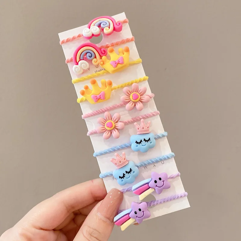 On Sale 10 PCS/Lot Cartoon Animals Hair Ties For Girls Colorful Rope Gum Rubber Band Elasic Hair Bands  Accessories