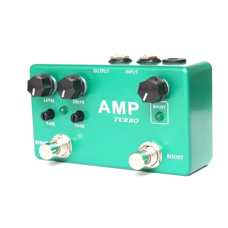 Classic Overdrive 2-In-1 Guitar Effect Pedal AMP TURBO Boost Full Metal Shell True  Guitar Accessories-ABWO