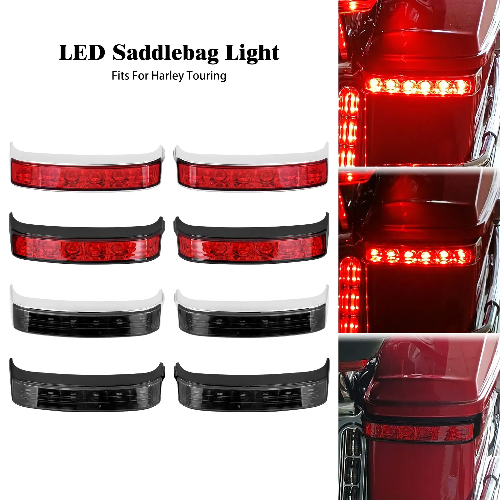 

Motorcycle Saddlebag Light LED Turn Lamp Run Brake Lamp For Harley Touring Street Road Glide Road King Ultra Limited CVO 14-2023