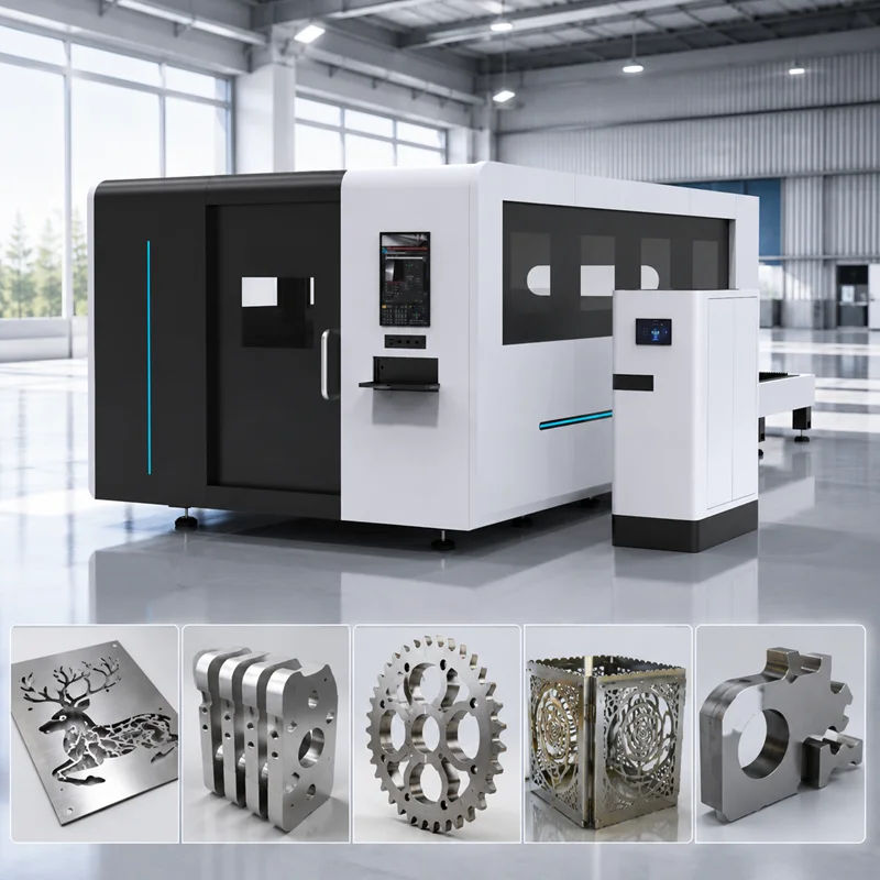 Fully Enclosed CNC Fiber Laser Cutter Machine 1500x3000mm High Speed Laser Metal Cutting Machine with Automatic Exchange Table