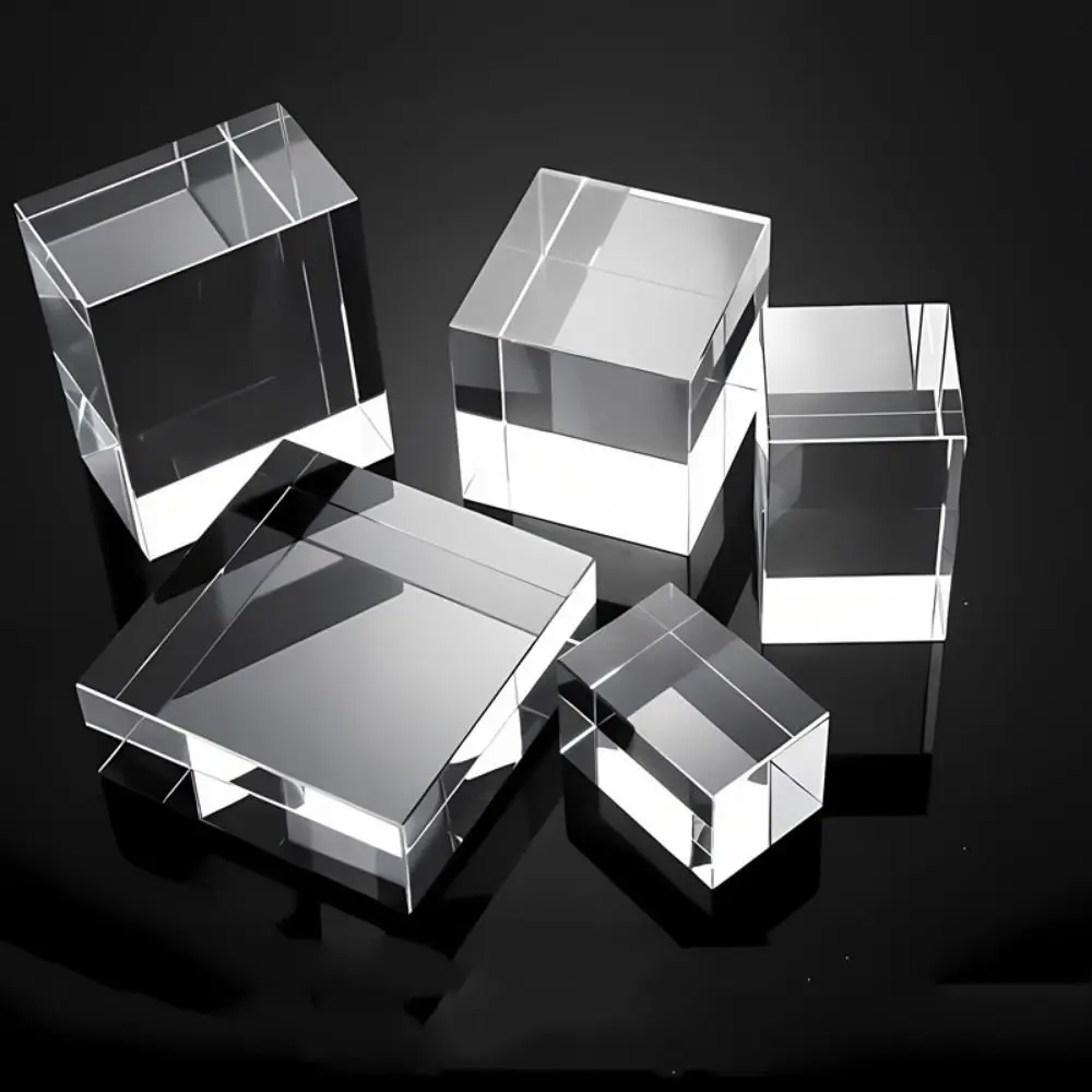 

Solid Jewelry Display Riser Stands K9 Crystal Stereoscopic Acrylic Cube Display Stand Block Reusable Thickness