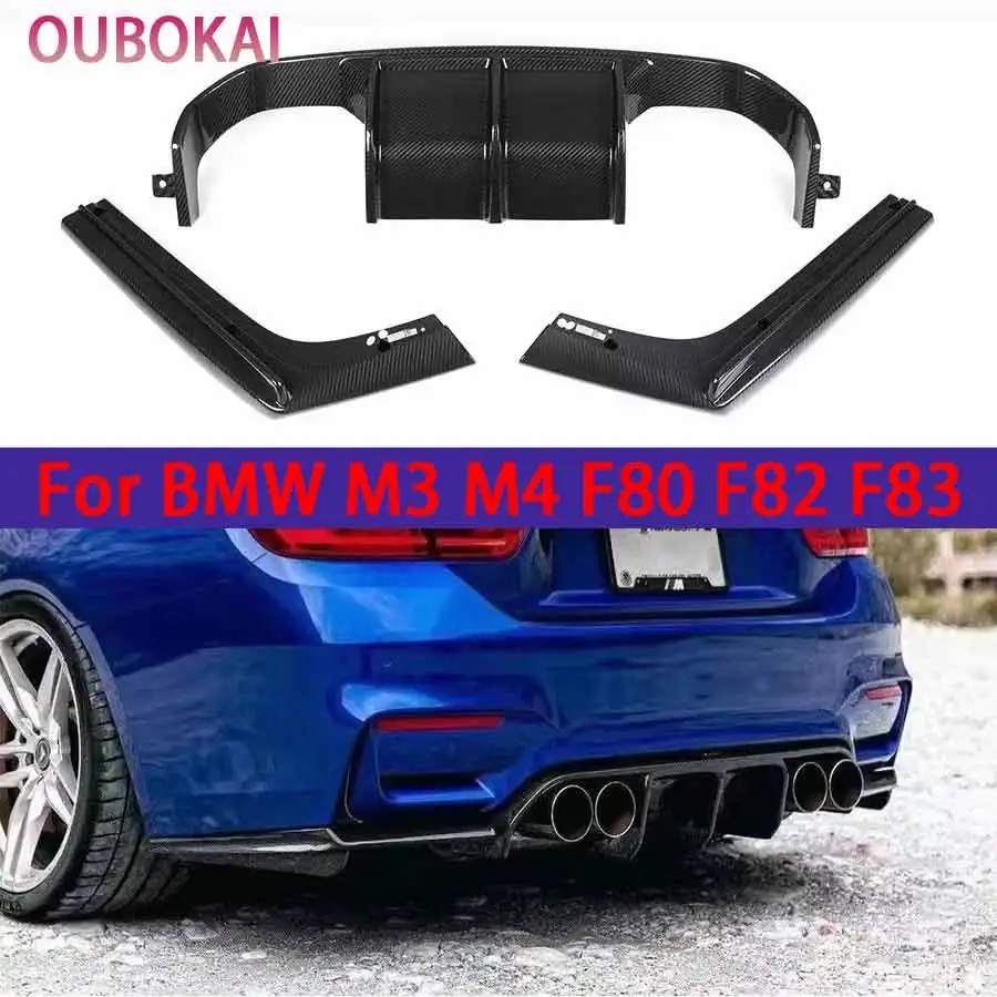 Für BMW M3 M4 F80 F82 F83 2014-2020 V-Style Carbonfaser/FRP Auto Heckstoßstangen-Diffusor Heckspoiler Hecklippe Bodykit