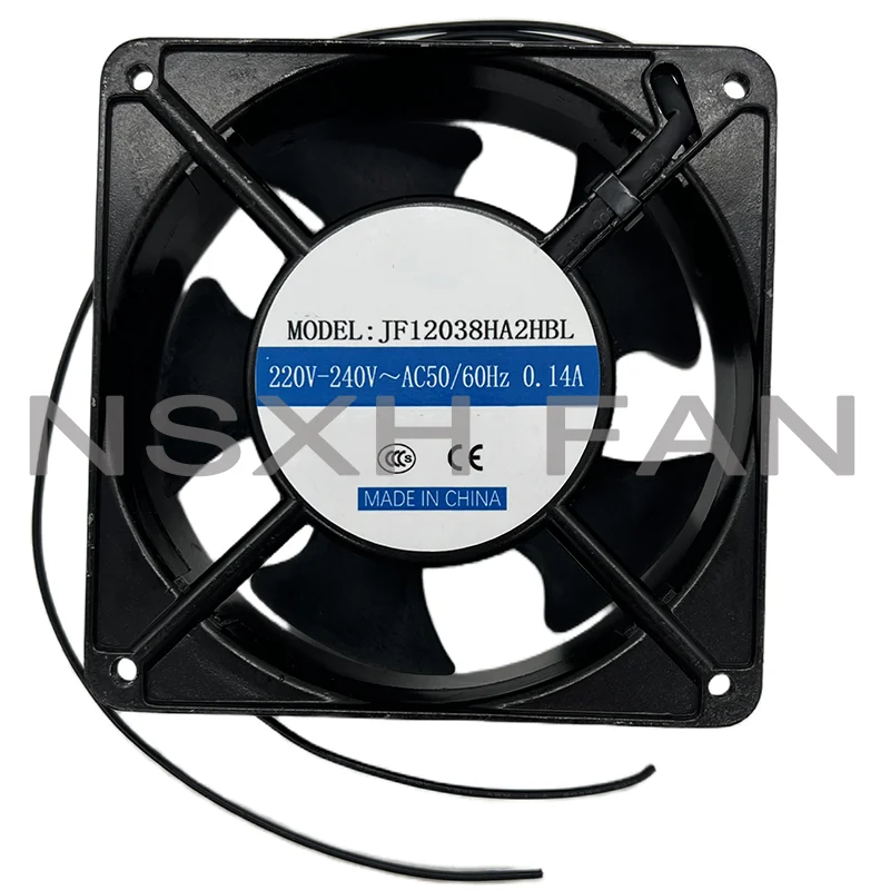 Novo ventilador de refrigeração super silencioso jf12038ha2hbl 220v 0,14a 12cm ventilador axial de resfriamento do chassi de exaustão host