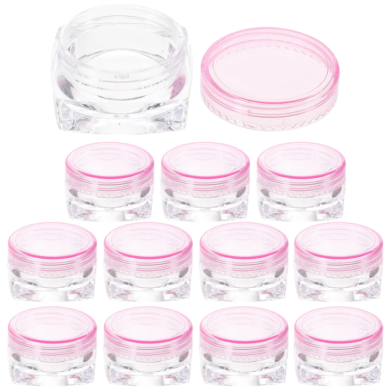 12 Pcs Clear Lip Gloss Bottle Face Cream Lotion Jar Filling Plastic