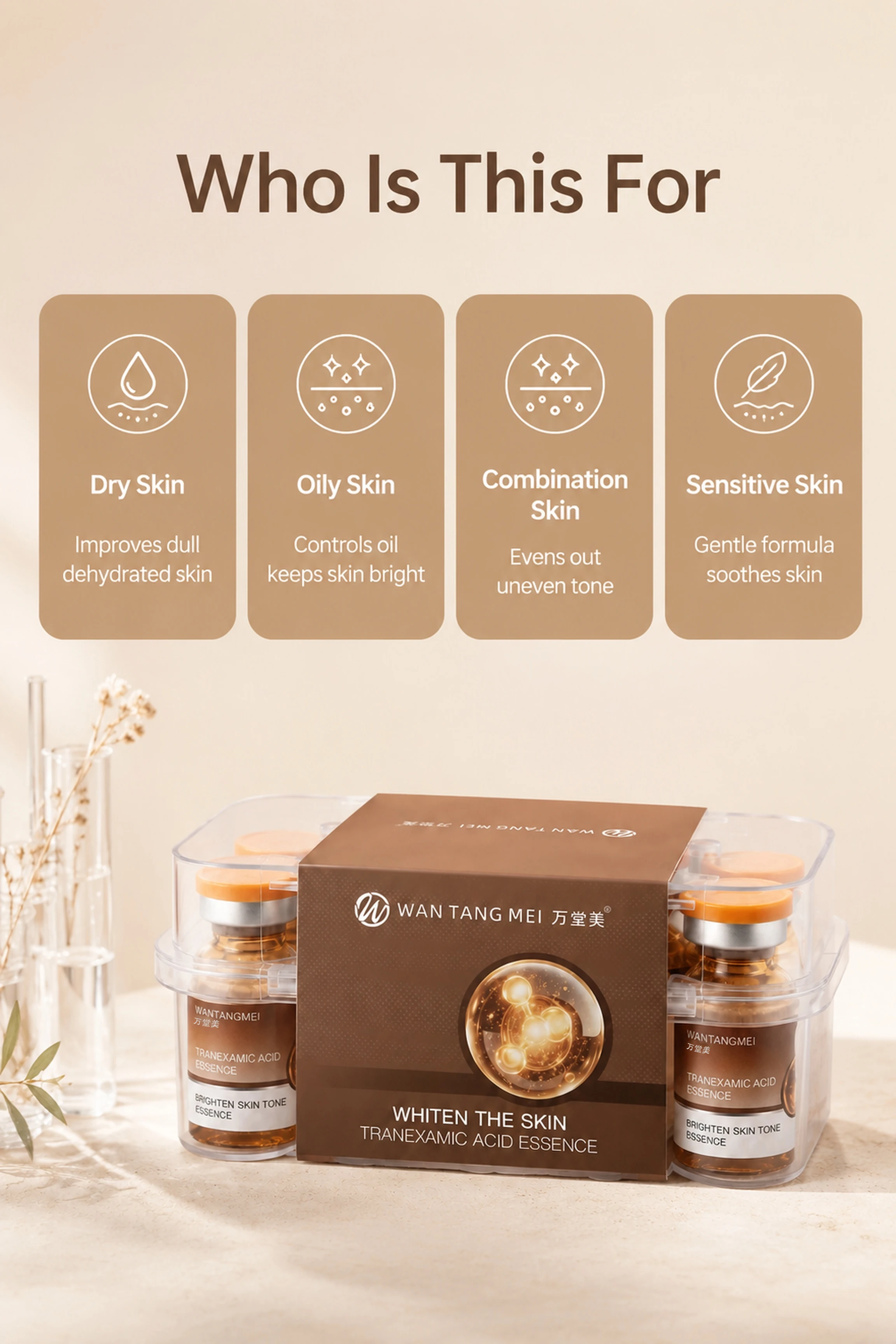 Anti-Falten Gesichtsserum Entfernung Dunkler Flecken Anti-Aging Reduzierung von Aknenarben Glättung Feiner Linien Straffung Vitamin B3 Aufhellende Essenz – Detail 3