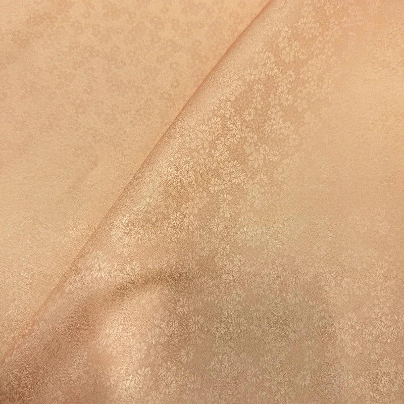 Exquisite Orange Cherry Blossom Polyester Jacquard Fashion Fabric for Spring and Autumn Dresses Vests Skirts Handmade Fabrics