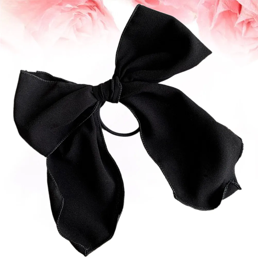 

2pcs Butterfly Knot Scrunchies Fabric Rings For Thick Thin Holders Women Girls Black Ponytail Bands Hair Ties Hair Accessories