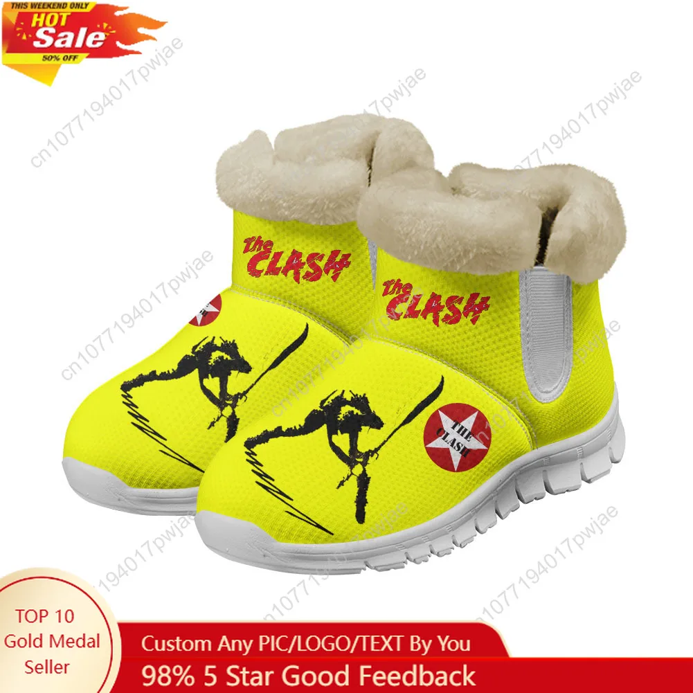 حذاء The Clash Rock Band Snow Boots للرجال Yugi Muto مطبوع للنساء المراهقات يحافظ على الدفء كاجوال خفيف الوزن أحذية رياضية مخصصة