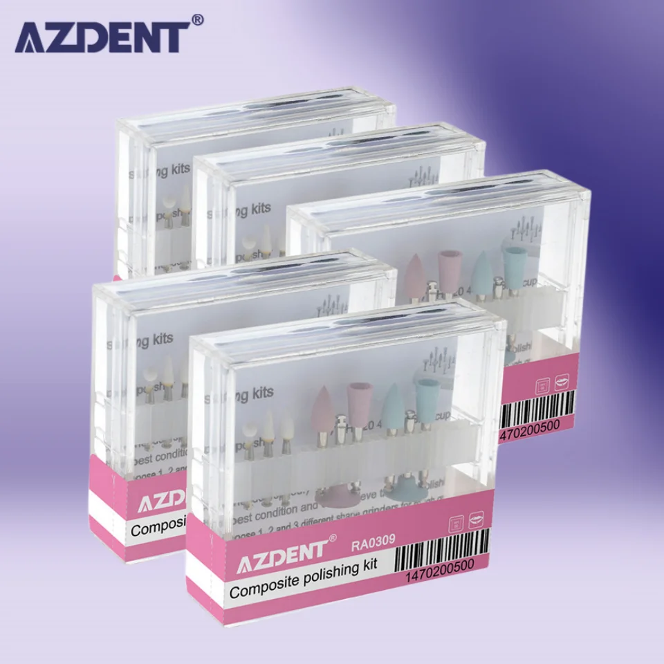 

5 Box/Set AZDENT Dental Composite Polishing for Low Speed Handpiece Contra Angle Kit RA0309 Resin Sanding Polishing Set