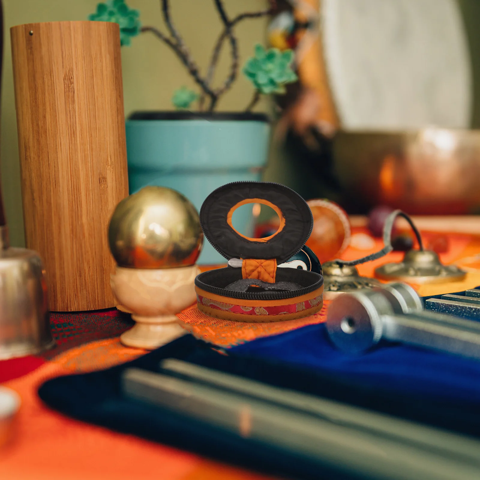 

Bell Storage Cover Finger Cymbal Sleeve Cymbals Holder Chime Bag Case Pouch Carrying