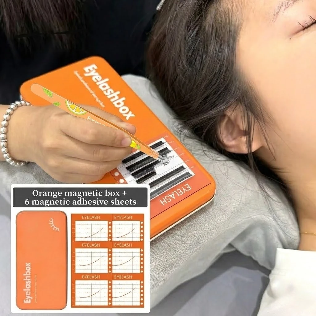 Magnetische Aufbewahrungsbox für Wimpernverlängerungen für Damen, professioneller Wimpern-Organizer mit magnetischer Display-Palette, Make-up-Tool – Detail 4