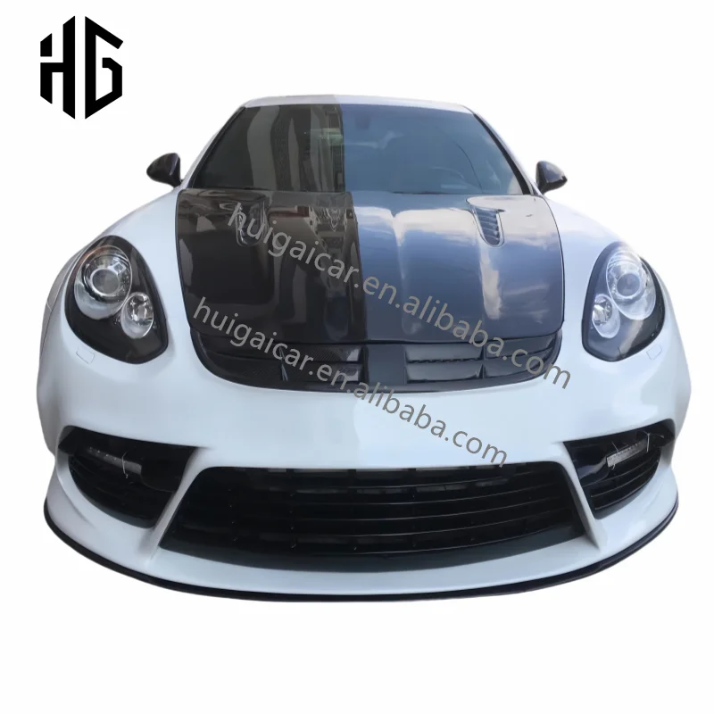 MSYスタイル 部分カーボンファイバー製 フロントリアバンパー（エキゾーストアセンブリ付き）サイドスカート ボディキット ポルシェ パナメーラ 970.1 970.2用